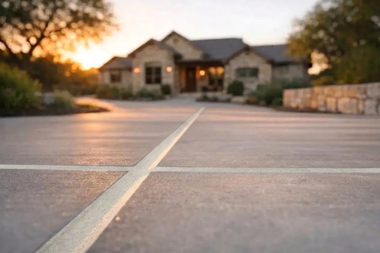 Finished lifted driveway ready for use